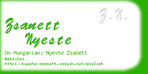 zsanett nyeste business card